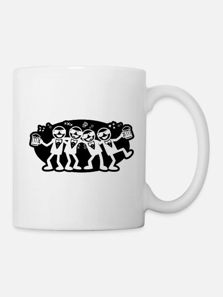 Bräutigam Freunde Gruppe Bier - Tasse - Weiß