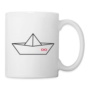 Unendlichkeitszeichen Origami-Boot - Tasse - Weiß - Rechts