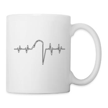my heart beats for fishing - Mug - white - Right