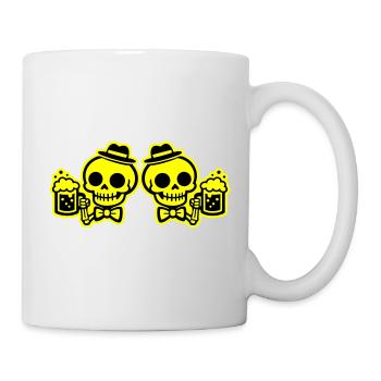 Skelett Bier Team Junggesellen - Tasse - Weiß - Rechts