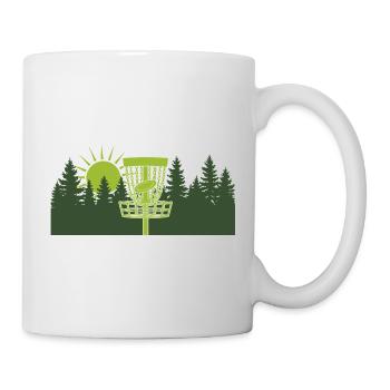 Disc Golf Sonnenaufgang im Wald - Tasse - Weiß - Rechts