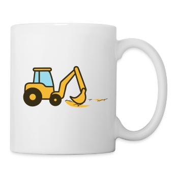 Excavatrice à dessins animés dans le sable - Mug blanc - blanc - Droite