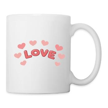 Liebe 3D-Briefe und Herzen - Tasse - Weiß - Rechts