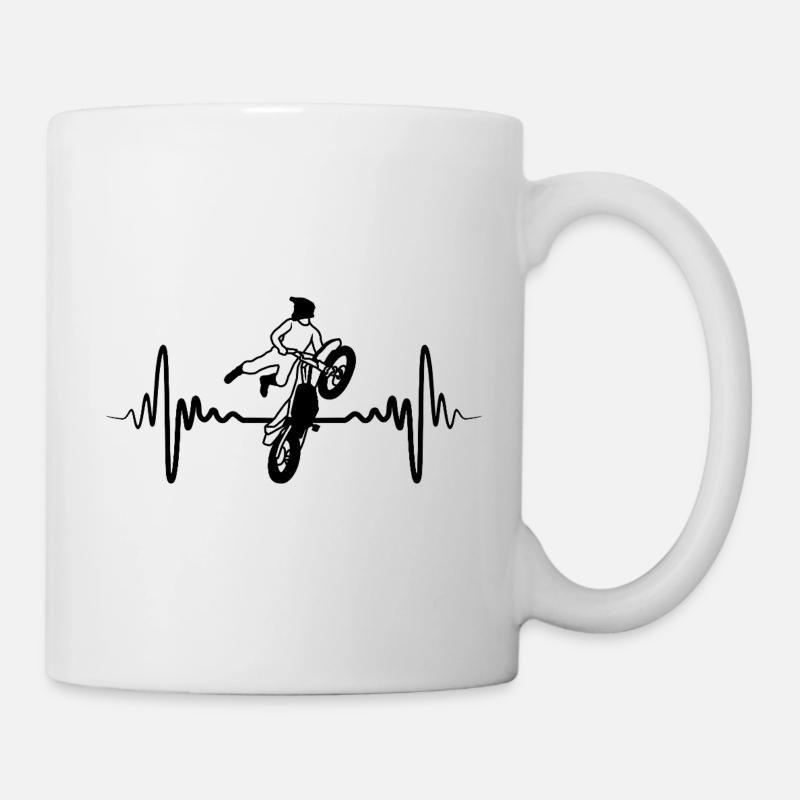 Motocross Herzschlag - Tasse - Weiß