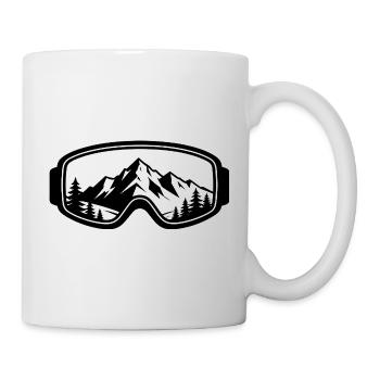 Silhouette du sommet de neige - Lunettes de ski - Mug blanc - blanc - Droite