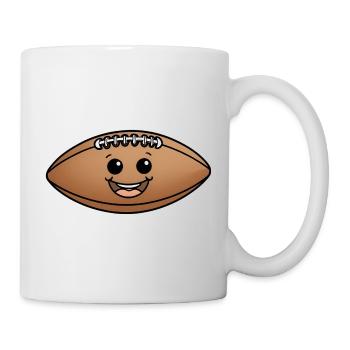 Balle Souriante Football de Dessin Animé - Mug blanc - blanc - Droite