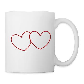 2 Red Hearts Heart Gift Valentine's Day - Mug - white - Right