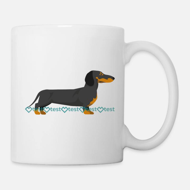 Dackel Silhouette mit Wasserzeichen Muster - Tasse - Weiß