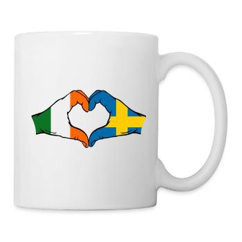 Ireland Sweden Flag Hands Heart Shape - Mug - white - Right