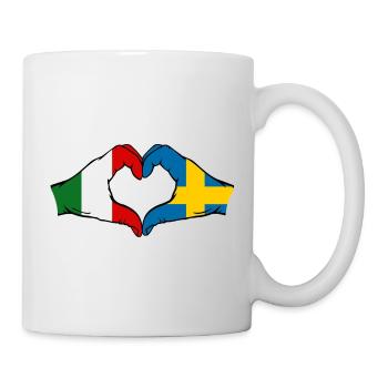 Italy Sweden Flag Hands Heart Shape - Mug - white - Right
