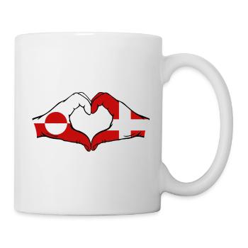 Drapeau du Groenland Danemark Mains Forme de cœur - Mug blanc - blanc - Droite