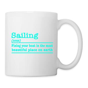 Drôle de dicton, naviguer pour les marins - Mug blanc - blanc - Droite