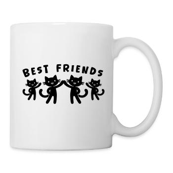 Beste Freunde Katzen - Tasse - Weiß - Rechts