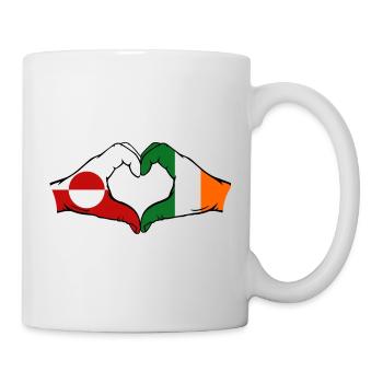 Greenland Ireland Flag Hands Heart Shape - Mug - white - Right