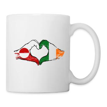 Drapeau du Groenland Irlande Mains Forme de cœur utilisé - Mug blanc - blanc - Droite