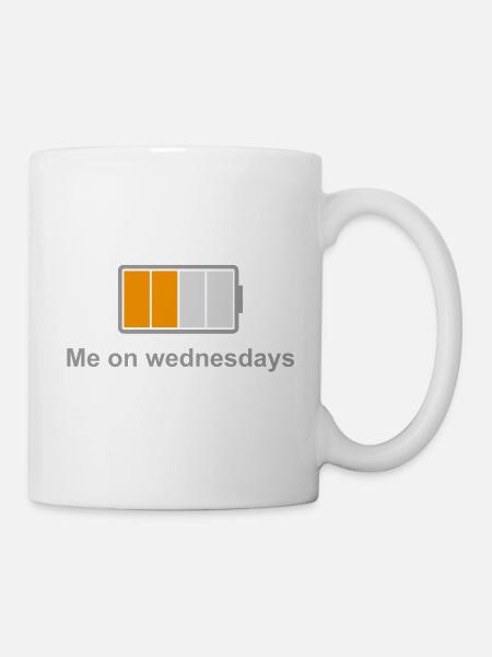 Midweek-Batterie – Ich mittwochs - Tasse - Weiß