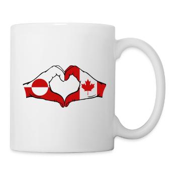 Drapeau du Canada Groenland, Mains en forme de cœur - Mug blanc - blanc - Droite