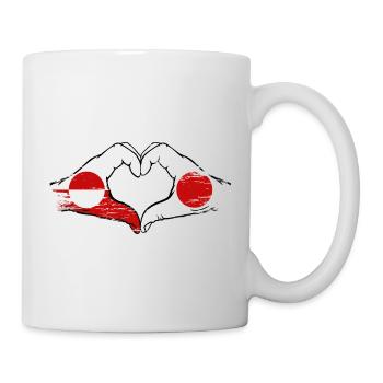 Drapeau du Groenland-Japon Mains en forme de cœur utilisé - Mug blanc - blanc - Droite
