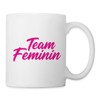 Team Feminin – Pink Girl Power Statement Design - Mug - white - Right