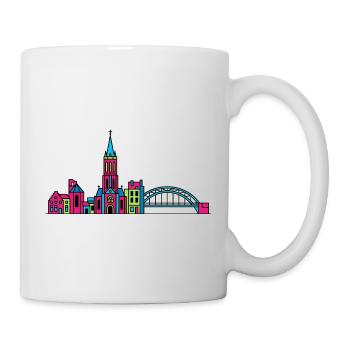 Nijmegen City Skyline Waal Bridge Line Art - Mug - white - Right