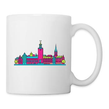 Stockholmer Stadtsilhouette Gamla Stan Moderne Kunst - Tasse - Weiß - Rechts
