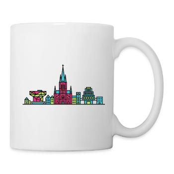 Antwerpener Stadtskyline-Kathedrale Moderne Linienkunst - Tasse - Weiß - Rechts