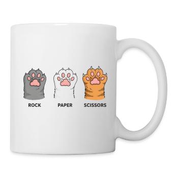 Pattes de chat Ciseaux Pierre Feuille - Jeu amusant - Mug blanc - blanc - Droite