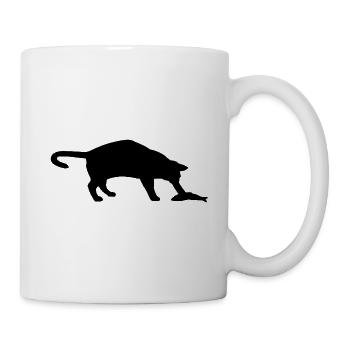 Katze und Fisch - Tasse - Weiß - Rechts