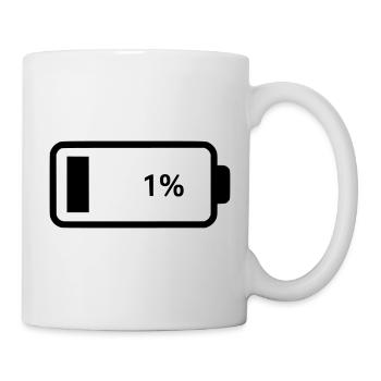 Batterie vide 1 % - Mug blanc - blanc - Droite