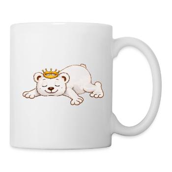 Ours endormi avec couronne – Motif d’animal mignon - Mug blanc - blanc - Droite