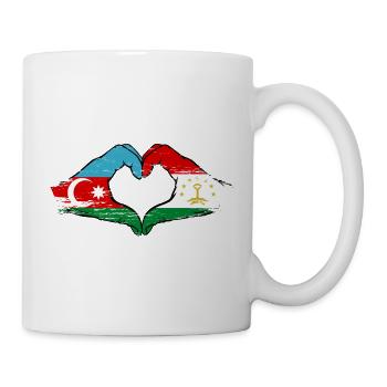 Aserbaidschan Tadschikistan Flaggenherz - Tasse - Weiß - Rechts