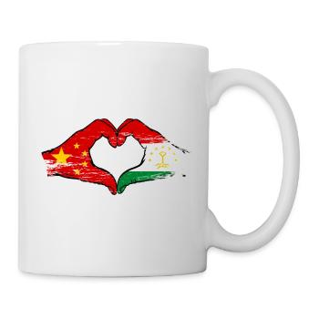 Drapeau du Tadjikistan Mains Forme de cœur - Mug blanc - blanc - Droite