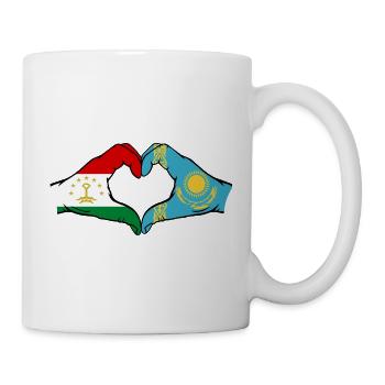Drapeau du Kazakhstan Mains en forme de cœur - Mug blanc - blanc - Droite