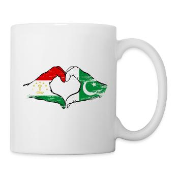 Forme de cœur du drapeau du Tadjikistan Pakistan - Mug blanc - blanc - Droite
