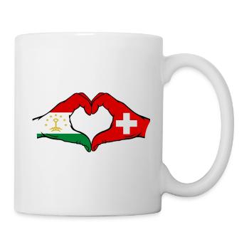 Cœur du drapeau du Suisse du Tadjikistan - Mug blanc - blanc - Droite