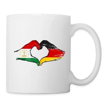 Tadschikistan Deutschland Flagge Hände Herzform - Tasse - Weiß - Rechts