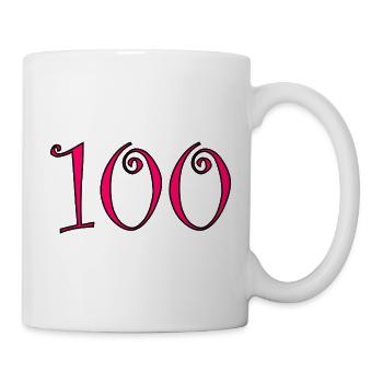 100. 100 JAHRE. 100-JÄHRIGES JUBILÄUM. GEBURTSTAG 100 - Tasse - Weiß - Rechts