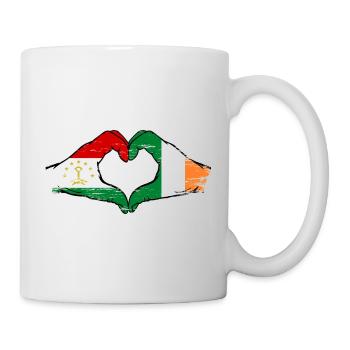 Tadschikistan Irland Flagge Hände Herzform - Tasse - Weiß - Rechts