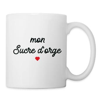 Mon Sucre d'Orge Script Cœur Rouge - Mug blanc - blanc - Droite