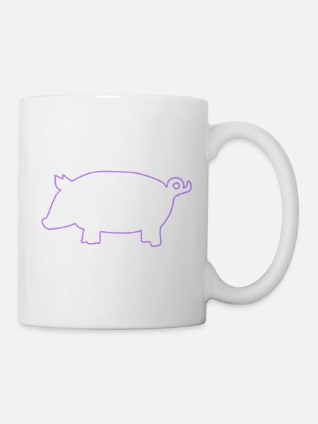 Schwein Silhouette - Tasse - Weiß
