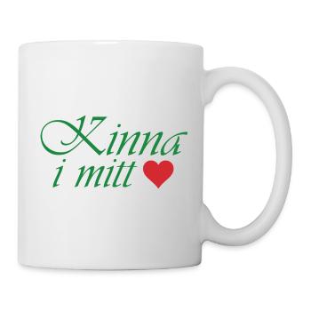 Femme au centre – Calligraphie verte avec cœur - Mug blanc - blanc - Droite