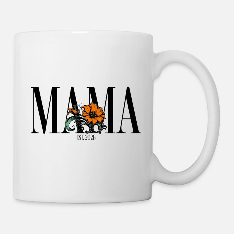 Mama – Florale Vintage Blume Geschenkidee - Tasse - Weiß