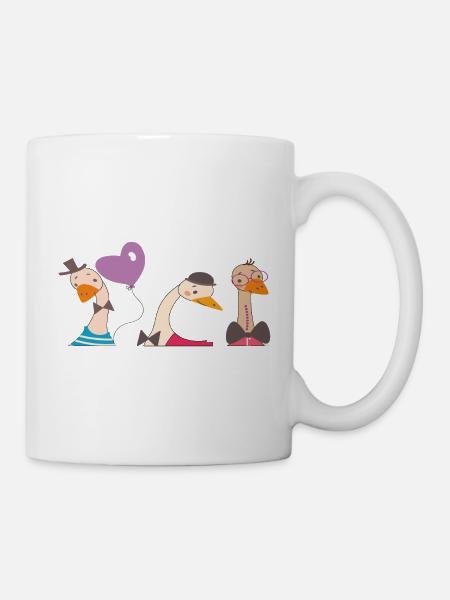 lustige Gänse - Tasse - Weiß