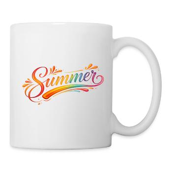Summer lettering retro illustration - Mug - white - Right