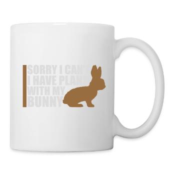 Sorry I Can't I Have Plans With My Bunny Hase Logo - Tasse - Weiß - Rechts