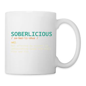 Soberlicious Definition Lustige nüchterne Genesung AA - Tasse - Weiß - Rechts
