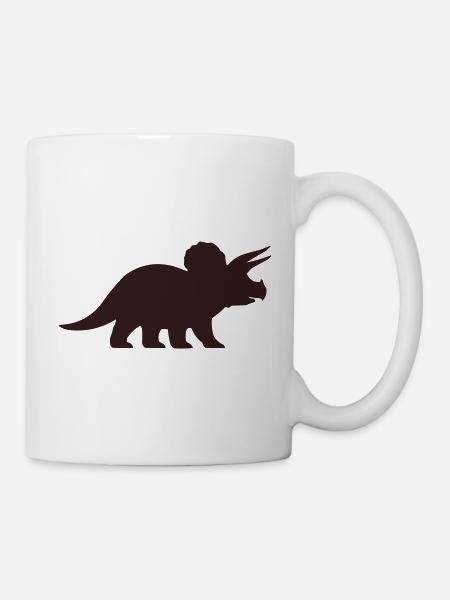 Triceratops-Silhouette - Tasse - Weiß