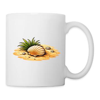 Seashell Beach Illustration Maritime Coastal Motif - Mug - white - Right