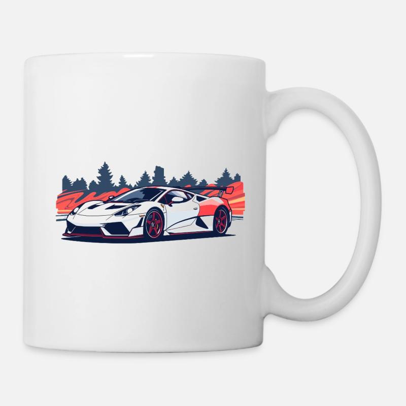 Racing supercar with a red accent - Mug - white
