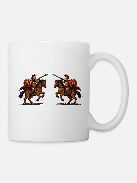 Spartan Reiterduell - Tasse - Weiß